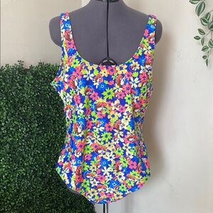 Buc-ee’s Floral Multicolor One-piece Swimsuit Sz 2X